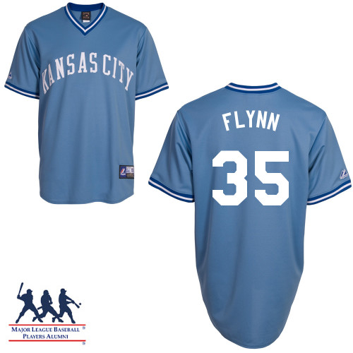Brian Flynn #35 Youth Baseball Jersey-Kansas City Royals Authentic Alternate 1 Blue Cool Base MLB Jersey